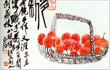 中国 Painting - Qi Baishi ライチ フルーツ古い中国